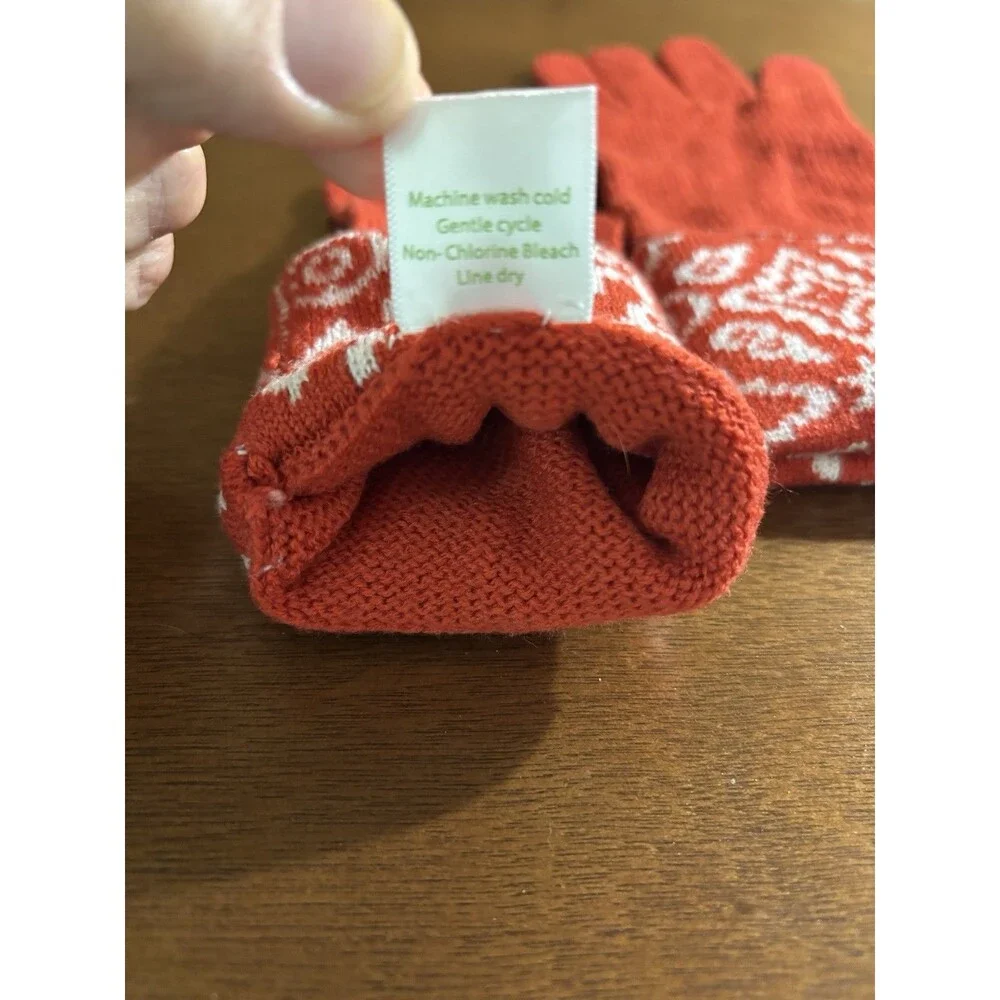 Vera Bradley Gloves Orange Silhouette Pattern Tech Long Foldable Versatile Soft